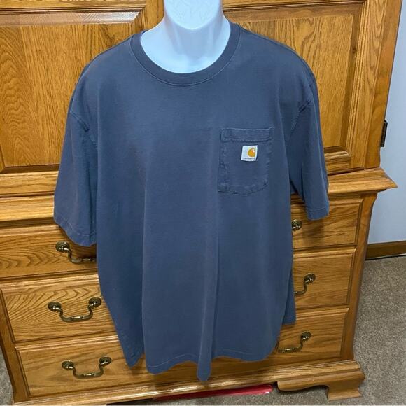 Carhartt Loose Fit Heavyweight S/S Pocket T-Shirt Bluestone K87 Men’s Sz 2XL - Picture 12 of 13